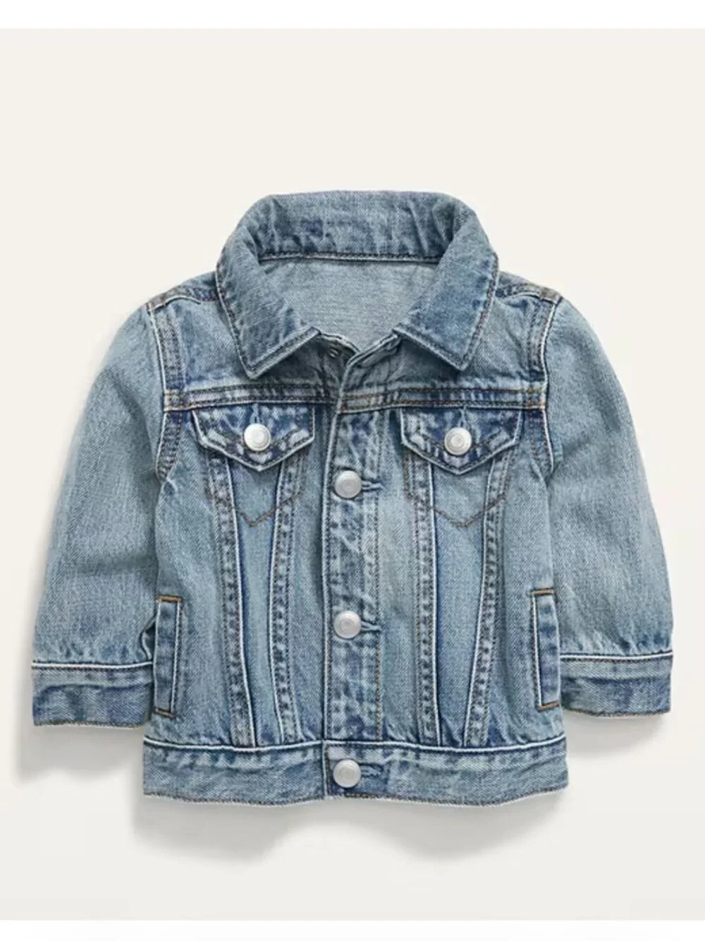 Boys or Girls Size 18-24 Months Old Navy Unisex Light-Wash Jean Jacket for Baby
